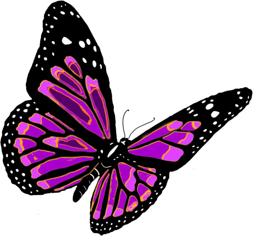 pink flying butterfly clipart