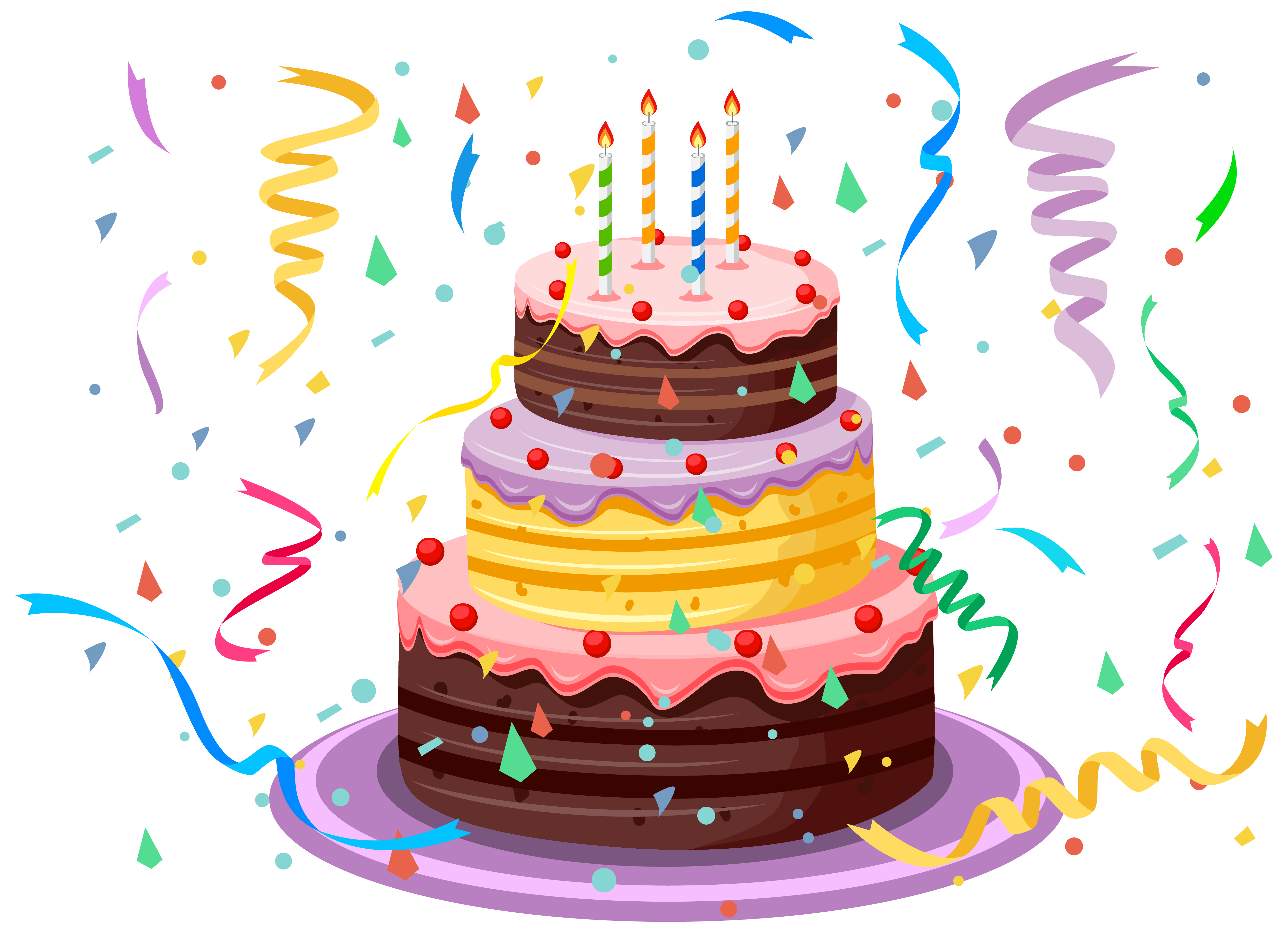 Birthday cake Clip art - Birthday Cake with Confetti PNG Clipart