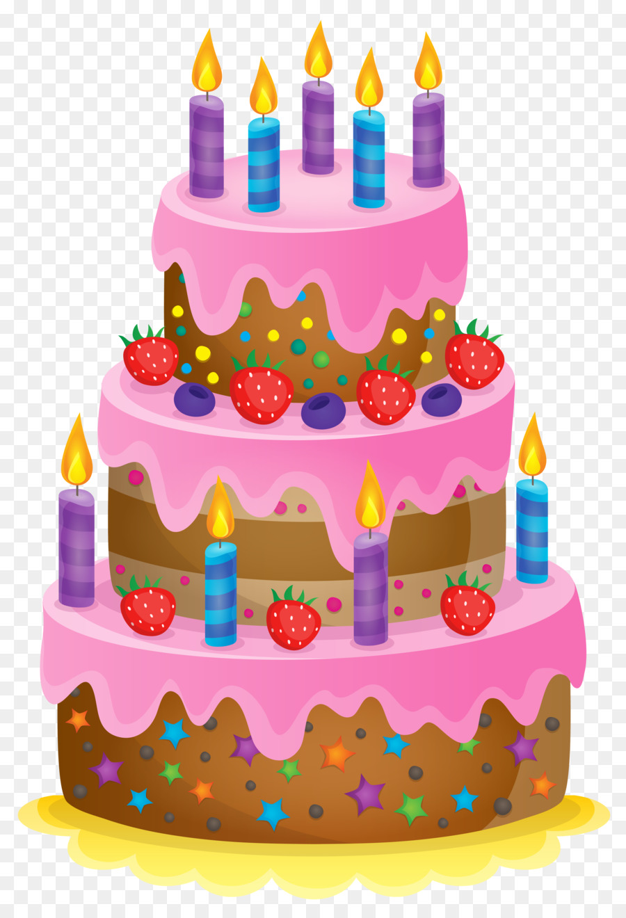 Birthday cake Cupcake Chocolate cake Muffin Strawberry cream cake - Cute Cake Cliparts png download - 4307*6298 - Free Transparent Birthday Cake png Download.