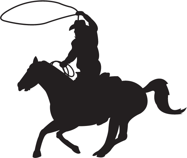 Calf Roping Team Rodeo Cowboy Silhouette Png.