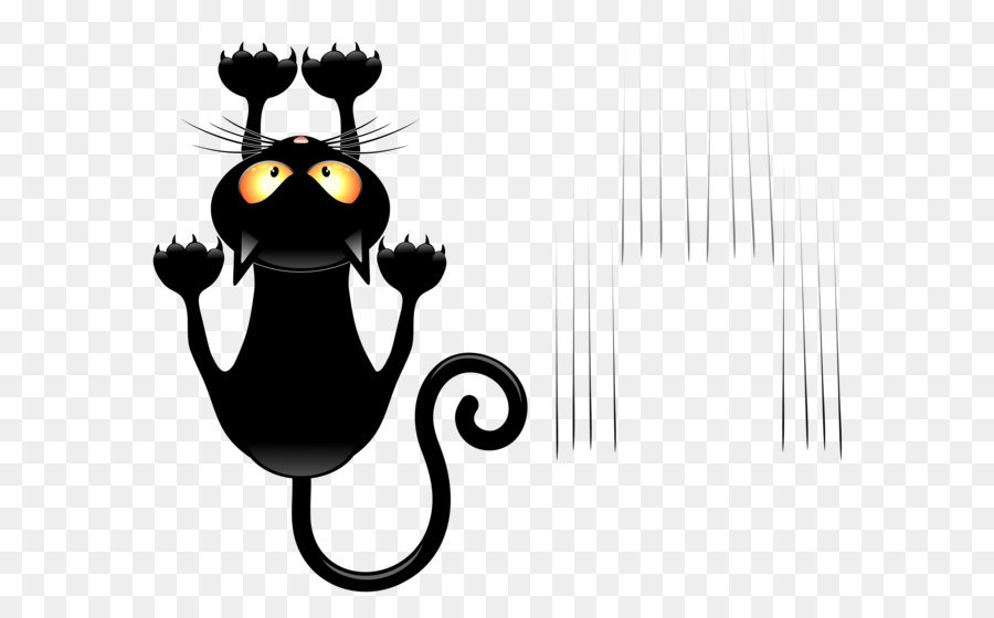 Black cat Cartoon Clip art - Black Cat and Scratches Transparent Vector Clipart png download - 4330*3647 - Free Transparent Cat png Download.