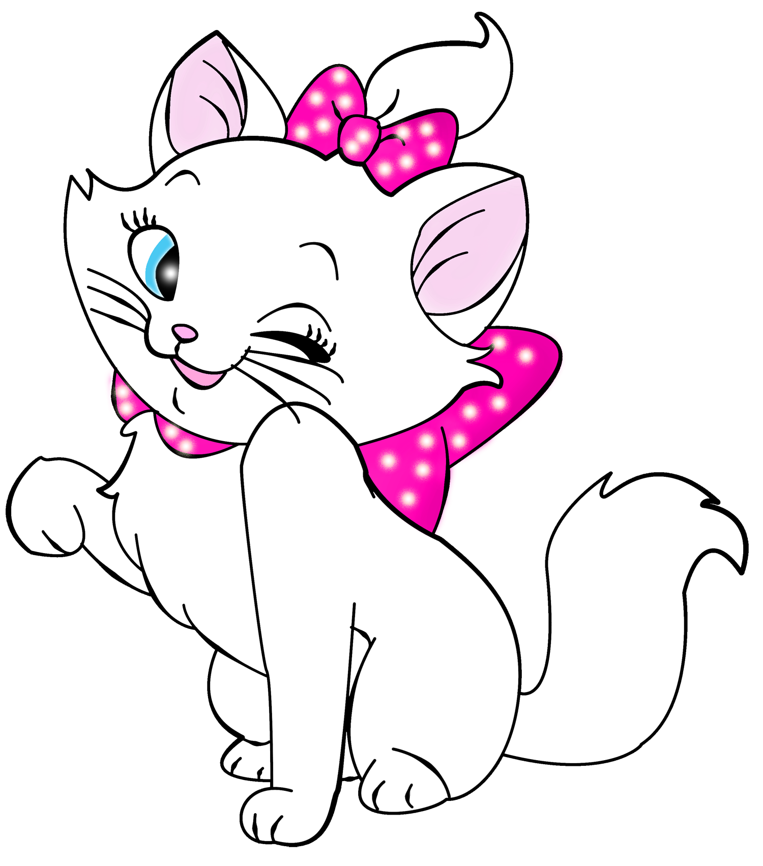 Kitten Cat Marie Clip art - White Kitten Cartoon Free Clipart png download  - 1500*1702 - Free Transparent png Download. - Clip Art Library