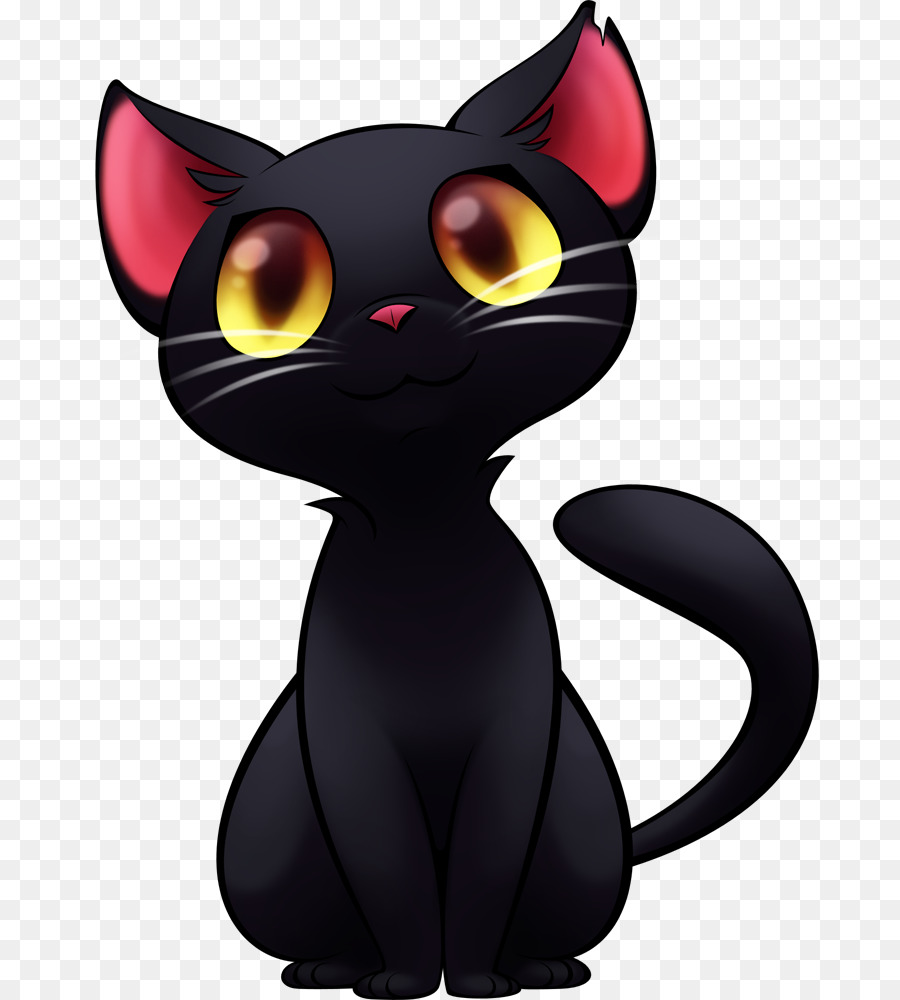 Black cat Kitten Cartoon Clip art - Black Cat PNG HD png download - 739*1000 - Free Transparent Cat png Download.