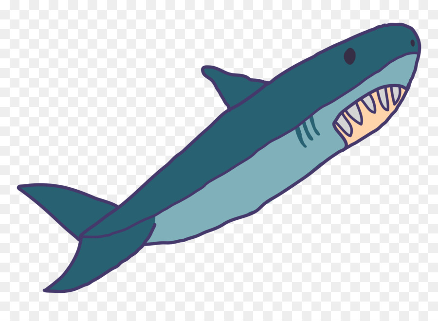 Ferocious Sharks Porpoise Illustration - Ferocious hand-painted blue cartoon shark png download - 1325*956 - Free Transparent Shark png Download.