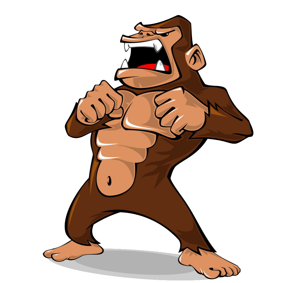 Gorilla Ape Cartoon Illustration - Angry gorilla png download - 1024*