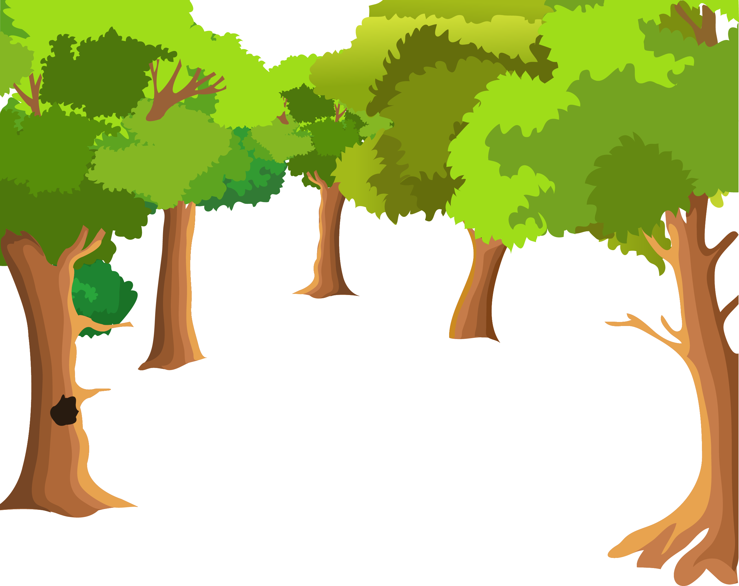 Landscape painting Cartoon Drawing - Cartoon forest tree background