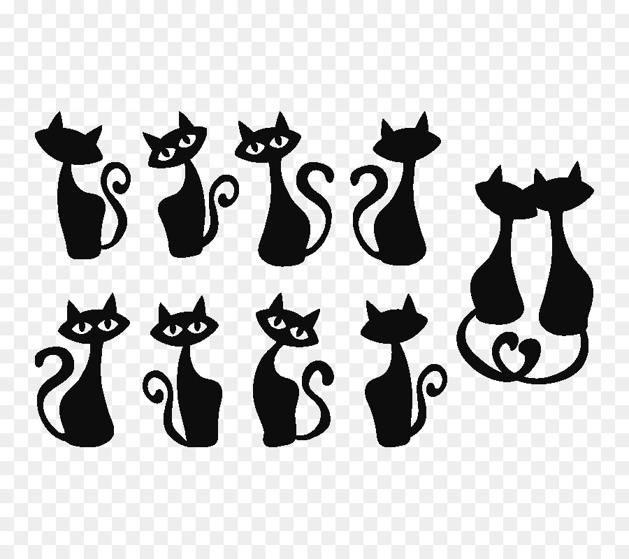 Cat Clip art Silhouette Black Paw - cat decals png download - 800*800 - Free Transparent Cat png Download.