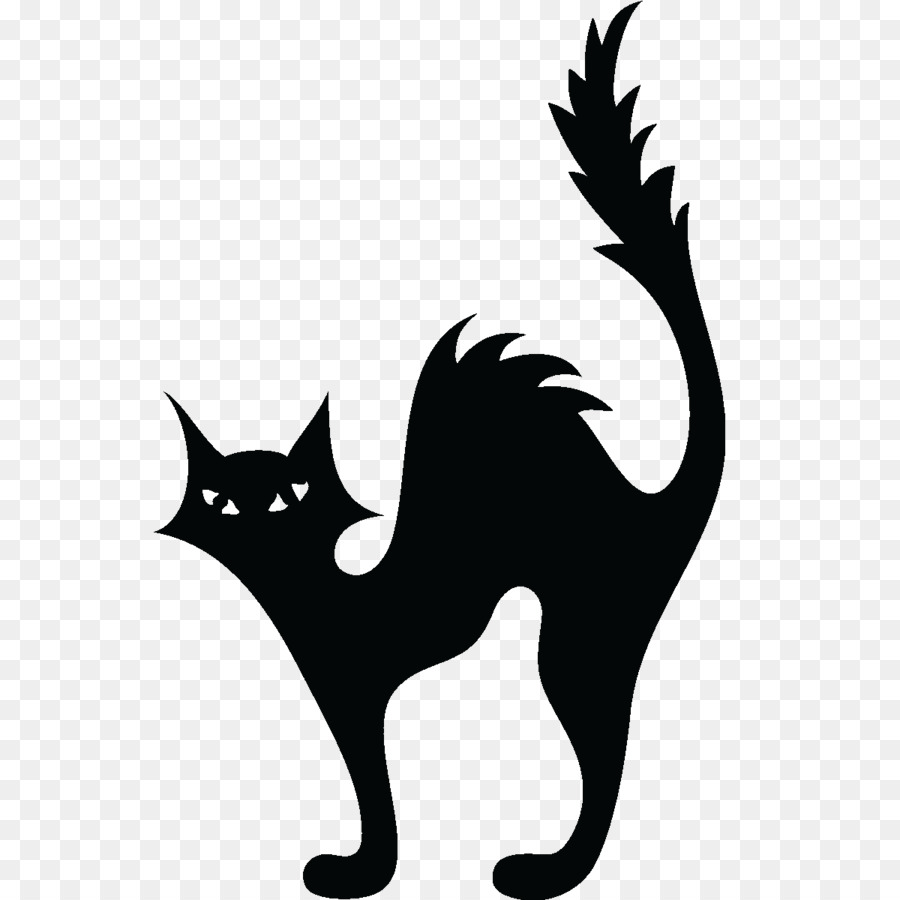 Cat Kitten Halloween Silhouette Clip art - black cat png download - 1200*1200 - Free Transparent Cat png Download.