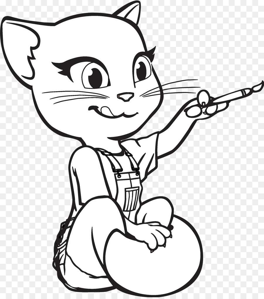 Talking Angela Talking Tom and Friends Coloring book Cat Coloring Pages 2018 - Cat png download - 2408*2713 - Free Transparent  png Download.