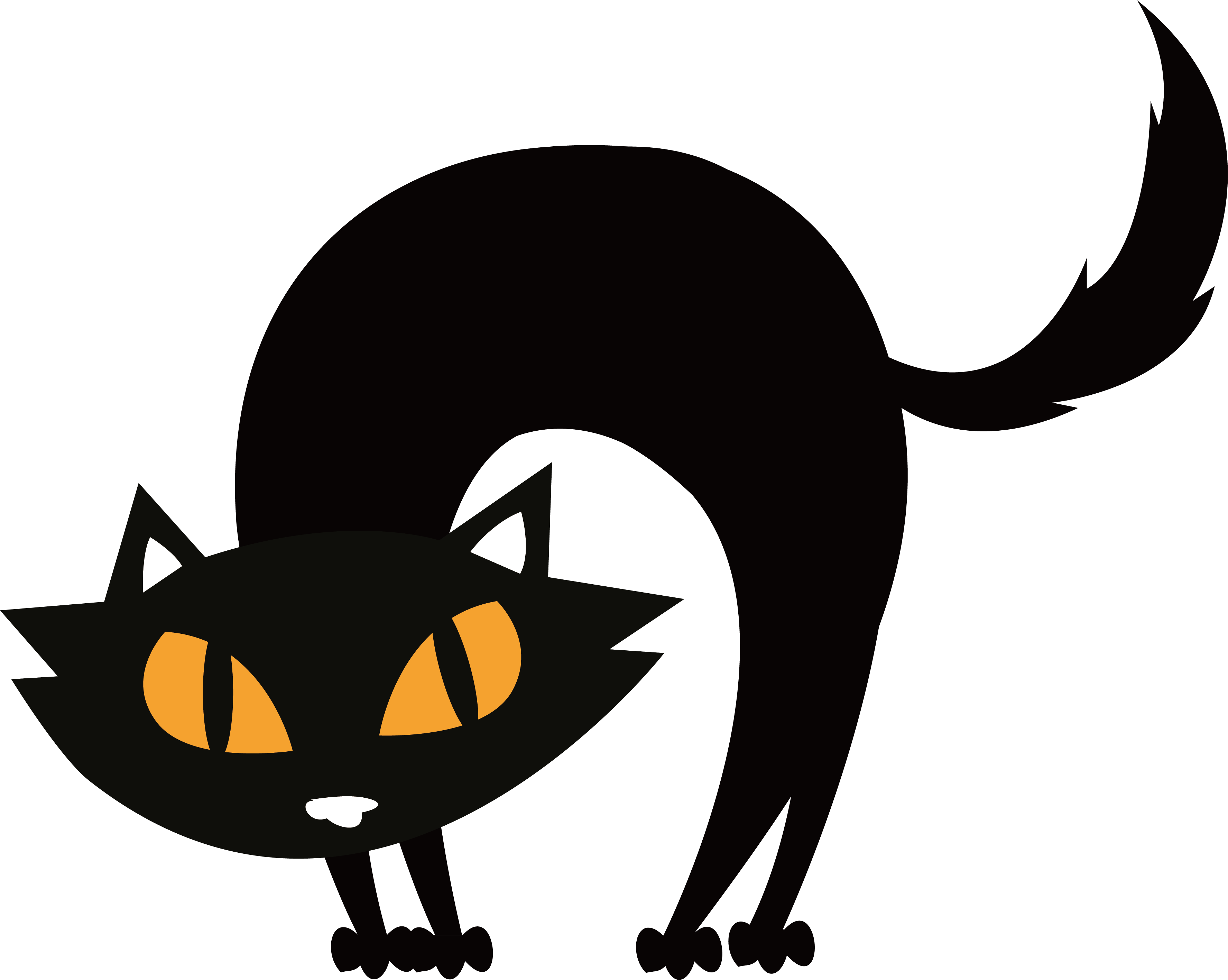 Black cat Halloween Scalable Vector Graphics - Fried black cat png