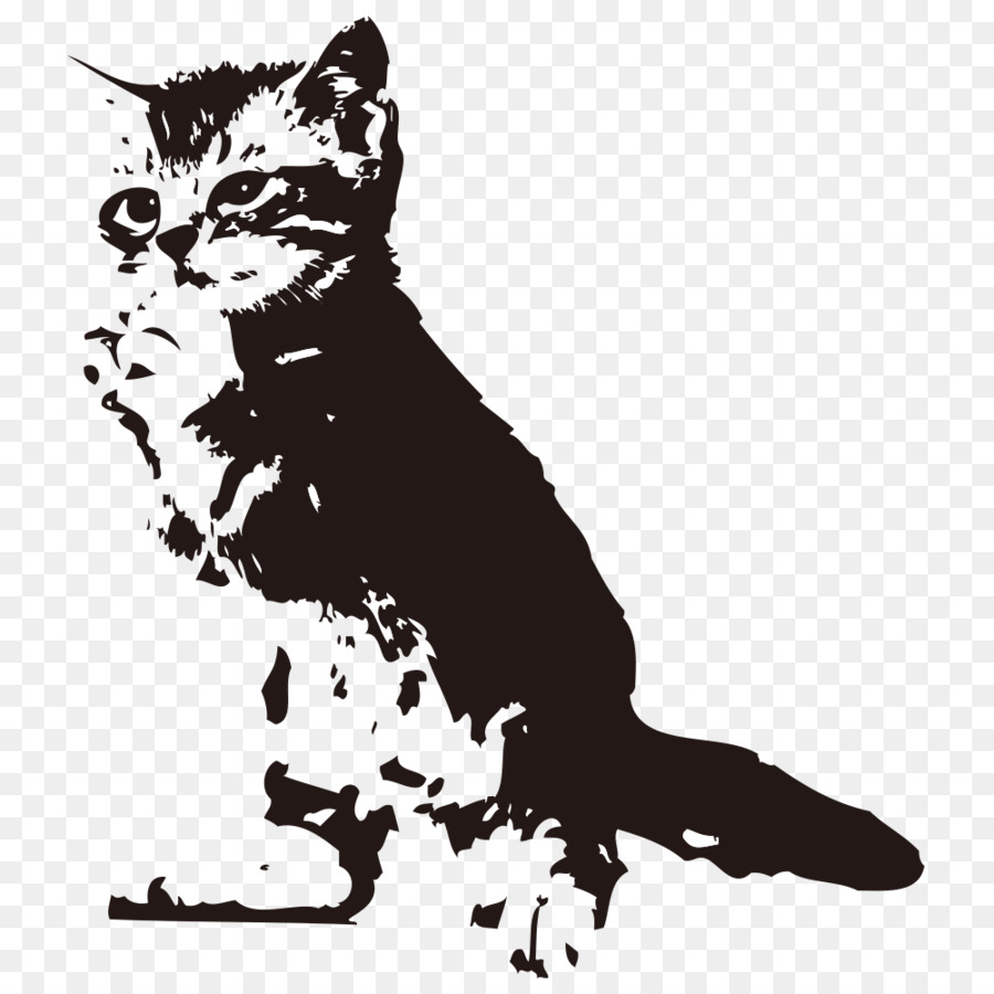 Cat Silhouette - Kitten printing png download - 1000*1000 - Free Transparent Cat png Download.