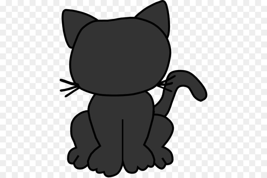 Black cat Kitten Clip art - Cat Silhouette Outline png download - 498*598 - Free Transparent Cat png Download.