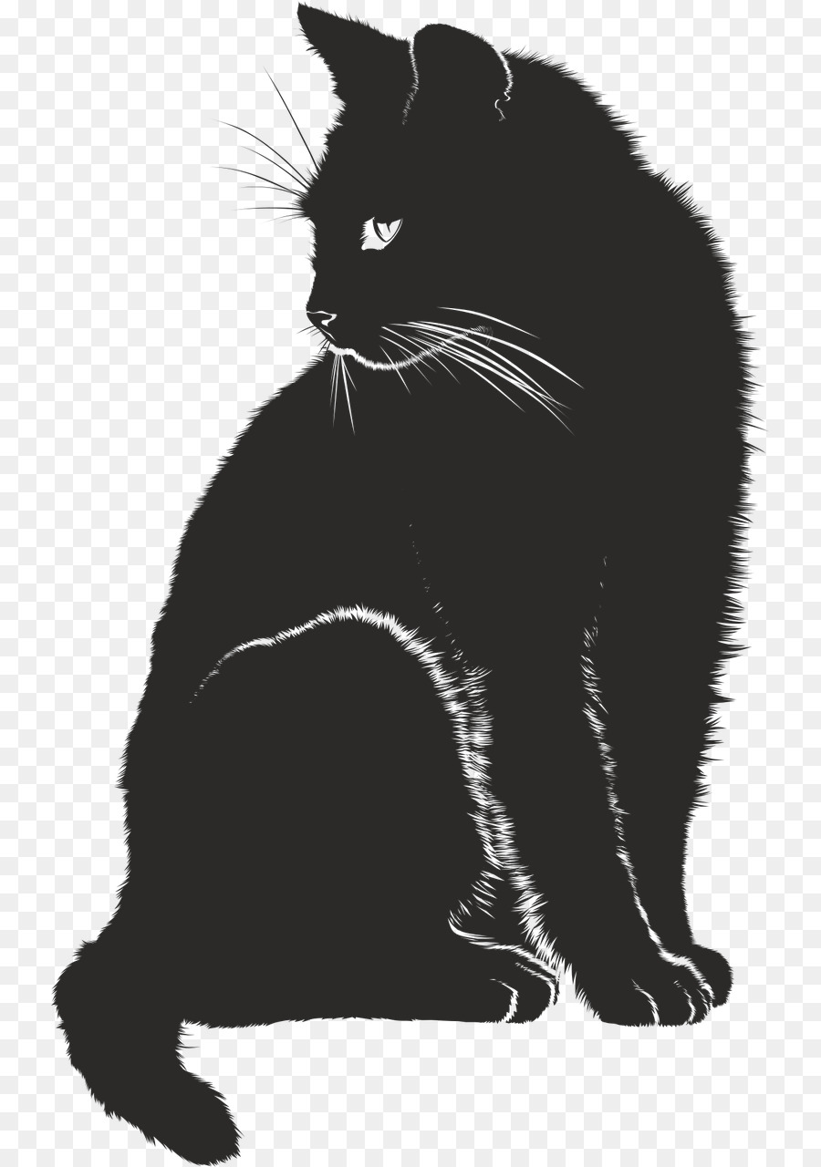 Кот в профиль рисунок