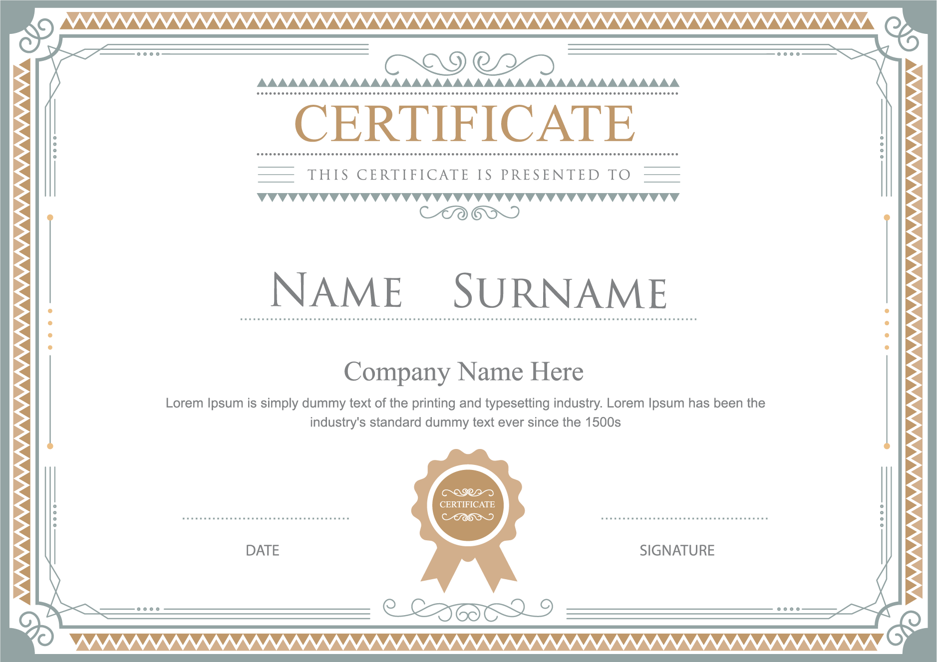 Academic Certificate Template Diploma Illustration Certificate Border