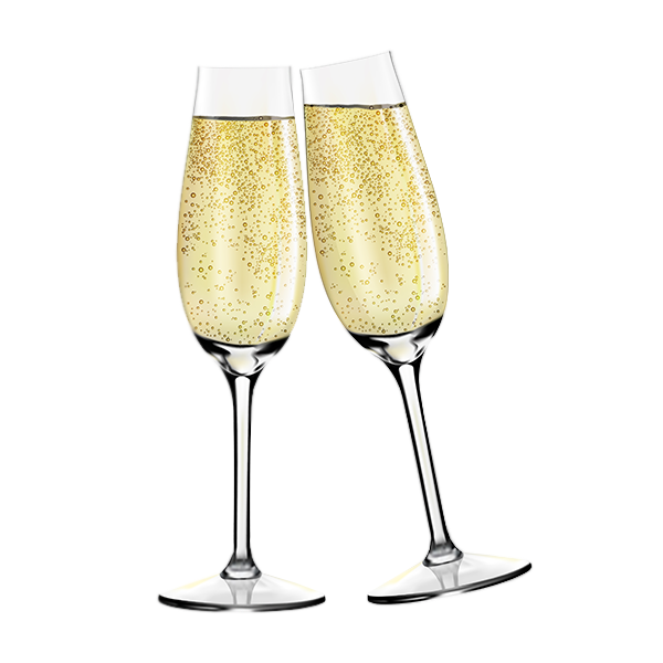 Champagne Glass New Year Champagne Png Download 600600 Free
