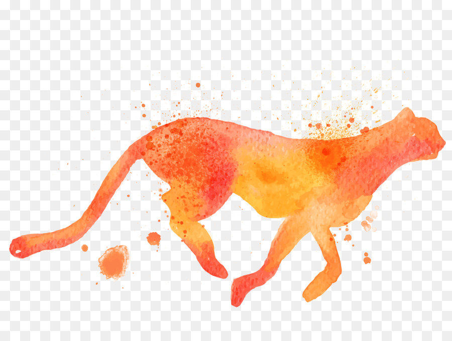Cheetah Silhouette Ink wash painting - Drawing Cheetah png download - 5000*3715 - Free Transparent Cheetah png Download.