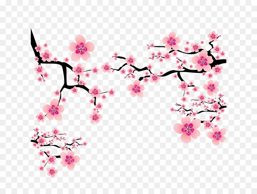Cherry blossom Plum blossom Clip art - Vector pink Japanese elements cherry blossom branches dress up png download - 3261*2463 - Free Transparent Plum Blossom png Download.