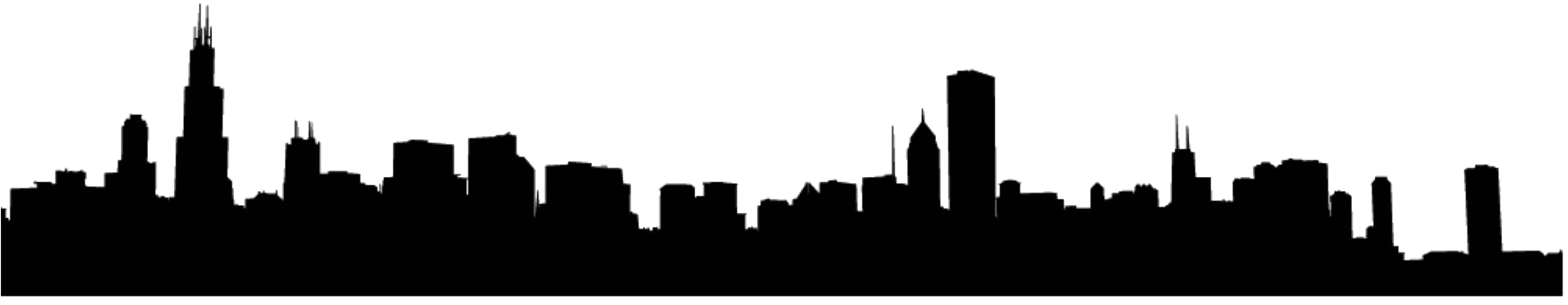 Chicago Skyline Silhouette - city png download - 2352*457 - Free