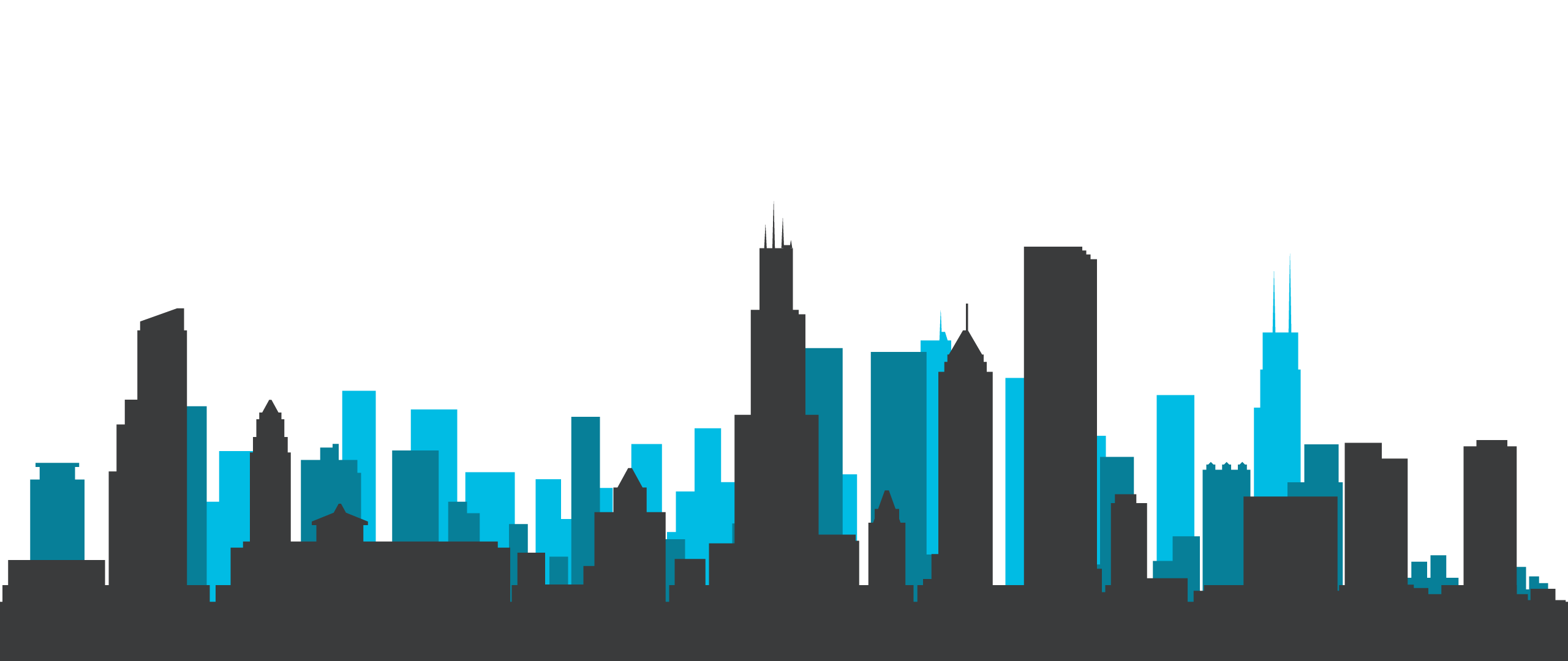 Chicago Skyline Silhouette Royalty-free - Silhouette png download - 2560*1080 - Free Transparent