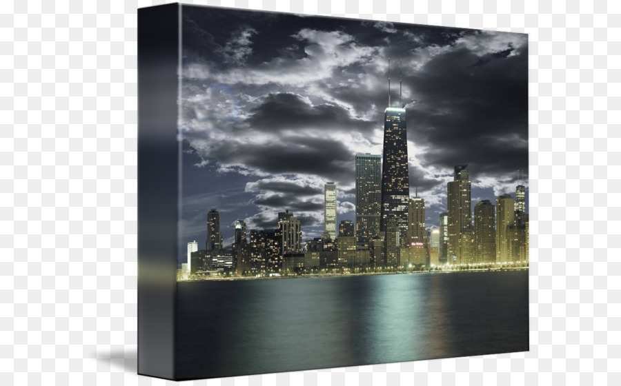 Skyline Gallery wrap Canvas Art Skyscraper - stormy sky png download - 650*559 - Free Transparent Skyline png Download.