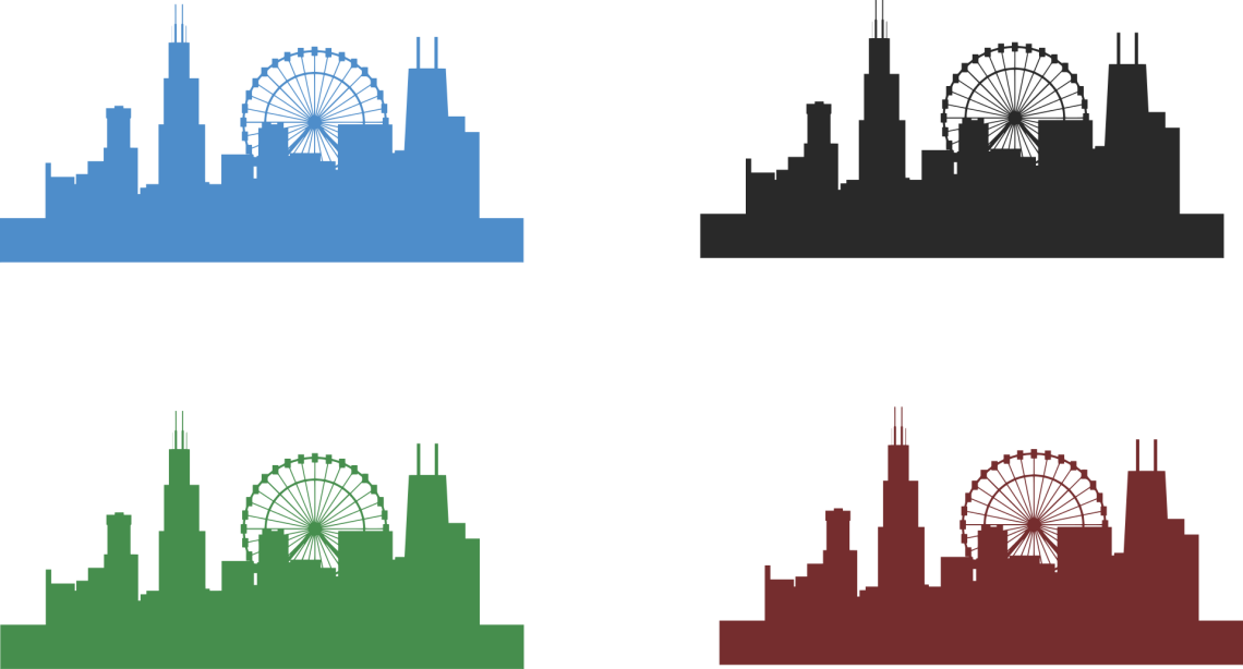 Chicago Skyline Vector graphics Clip art - Silhouette png download
