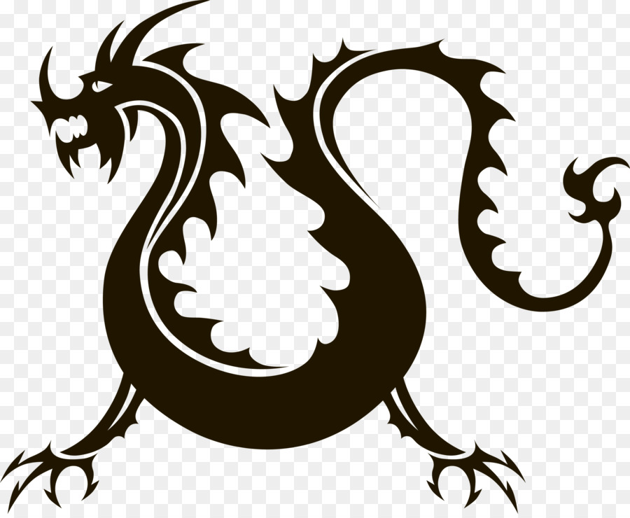Chinese dragon Clip art - Silhouette Chinese dragon vector png download - 3014*2458 - Free Transparent Chinese Dragon png Download.