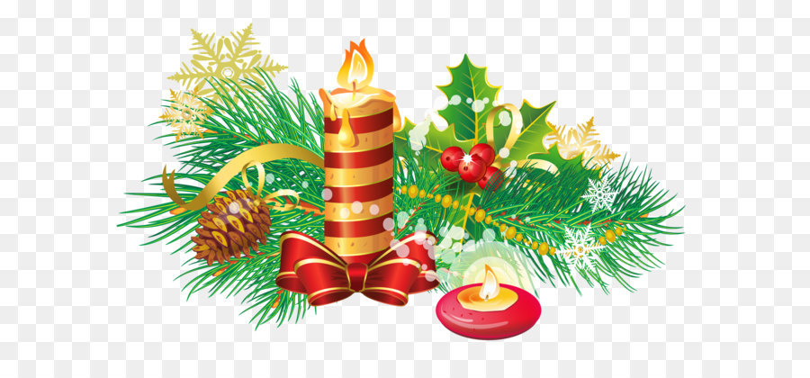 Christmas decoration Candle Clip art - Transparent Christmas Candle PNG Clipart png download - 3191*1964 - Free Transparent Christmas  png Download.
