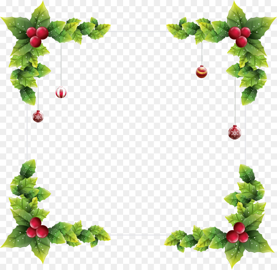 Christmas ornament Picture Frames Clip art - garland frame png download - 5708*5574 - Free Transparent Christmas  png Download.