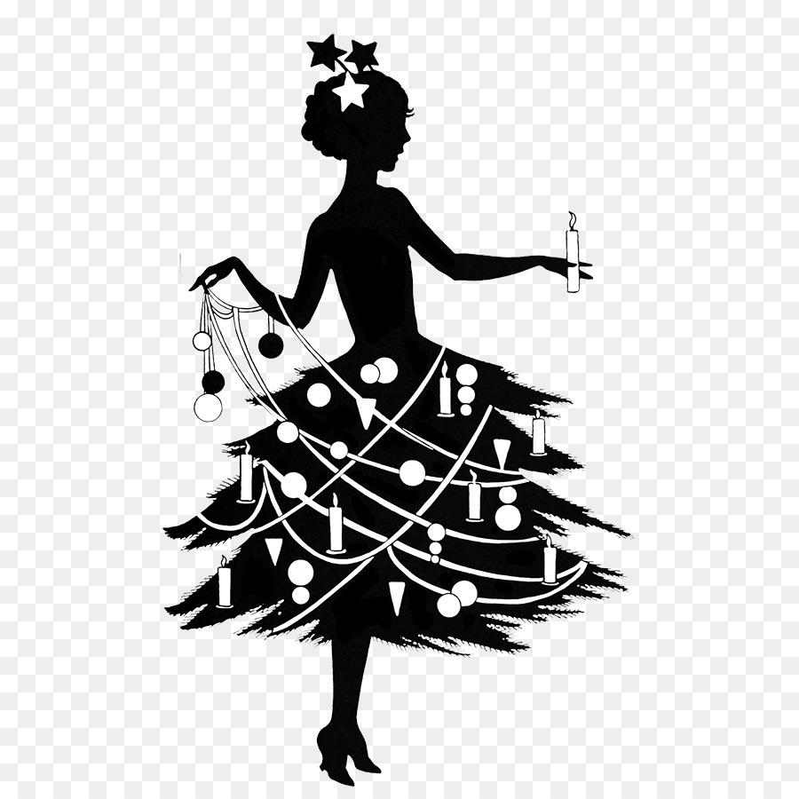 Silhouette Black and white Christmas Royalty-free Clip art - Silhouette png download - 573*886 - Free Transparent Silhouette png Download.