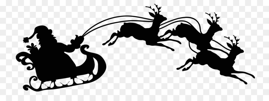 Santa Claus Reindeer Silhouette Clip art - Sleigh Silhouette Cliparts png download - 816*328 - Free Transparent Santa Claus png Download.
