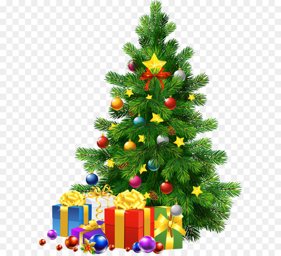 Santa Claus Christmas Day Christmas tree Clip art - Large Transparent PNG Christmas Tree with Gifts png download - 4700*5906 - Free Transparent Christmas Tree png Download.