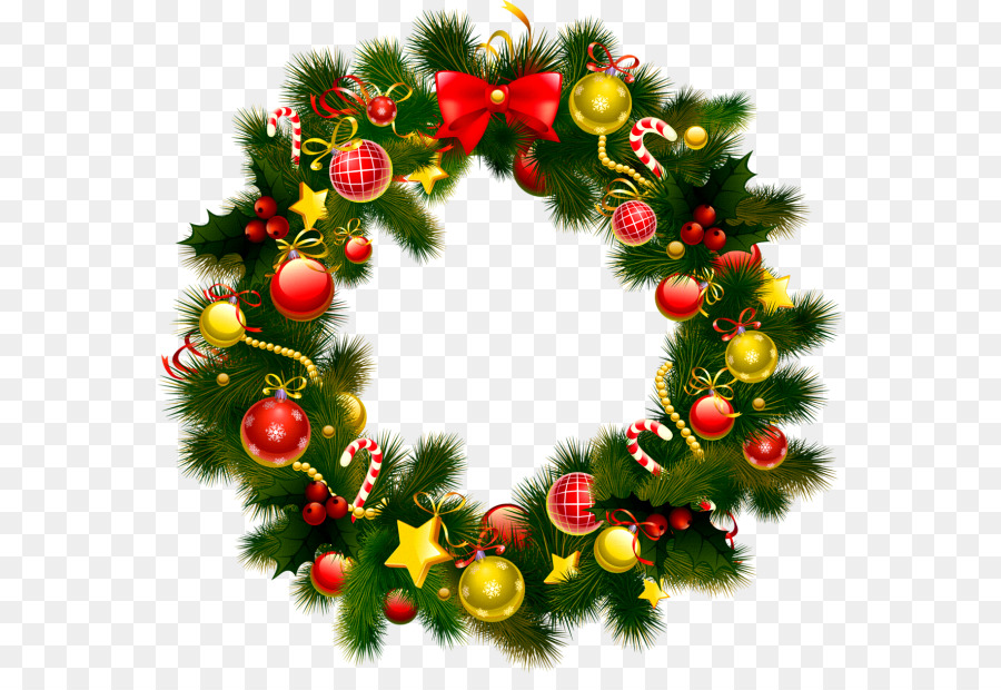 Wreath Christmas Garland Clip art - Color Door Cliparts png download - 615*605 - Free Transparent Wreath png Download.