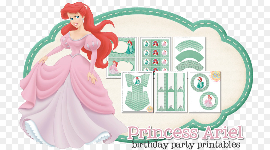 Ariel Minnie Mouse Party Birthday Convite - cupcake topper png download - 800*500 - Free Transparent  png Download.