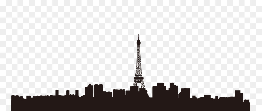 Eiffel Tower Skyline Wall decal Silhouette Clip art - Paris Silhouette png download - 821*380 - Free Transparent Eiffel Tower png Download.