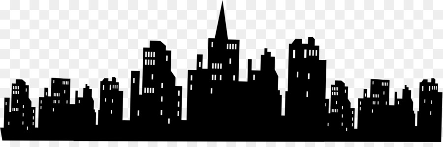 Batman Gotham City Skyline Silhouette Wall decal - city png download - 2892*933 - Free Transparent Batman png Download.