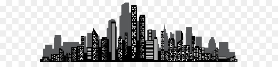 Brand Skyscraper Skyline Black and white - Cityscape Silhouette PNG Clip Art png download - 8000*2498 - Free Transparent Cityscape png Download.