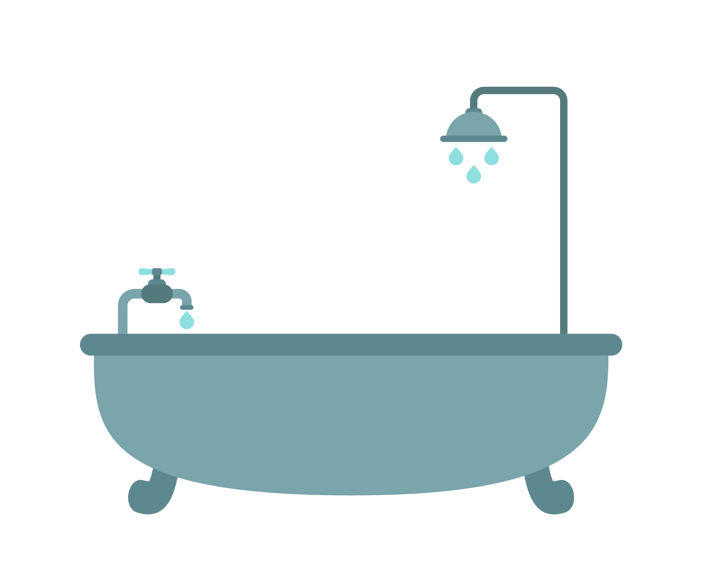 Bathtub Shower Bathroom - Bath Free pull material png download - 2446*