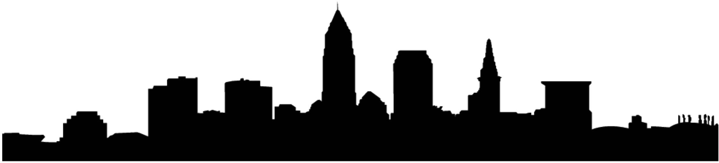 Cleveland Skyline Silhouette Photography Skyline Png Download