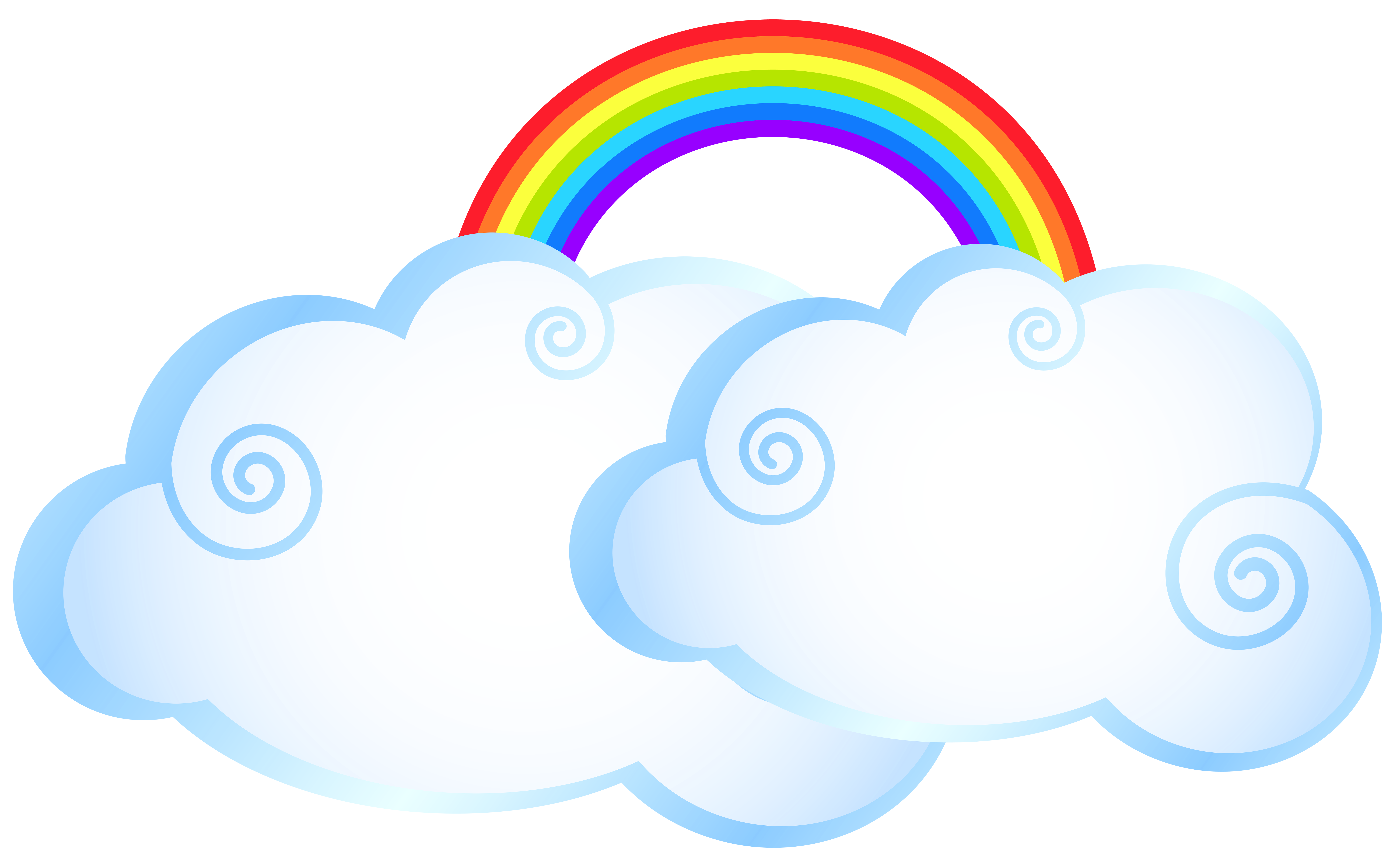 Rainbow Cloud Cartoon - Rainbow with Clouds Transparent PNG Clip Art