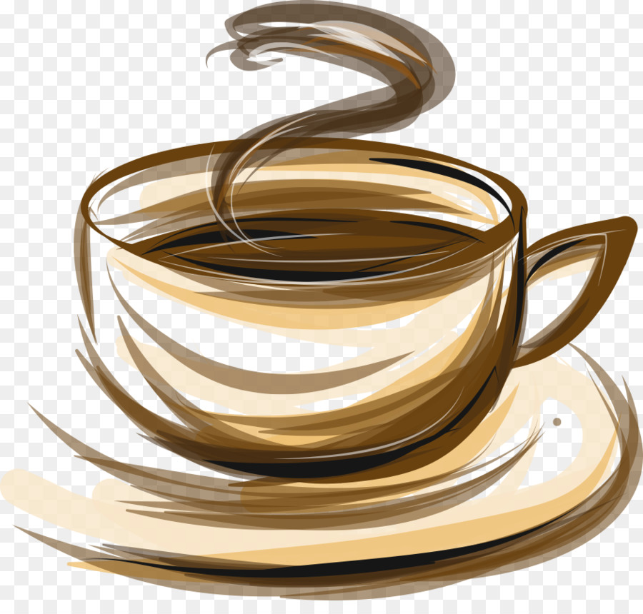 Coffee Tea Cafe Espresso - Vector coffee cup brown stripes png download - 941*879 - Free Transparent Coffee png Download.
