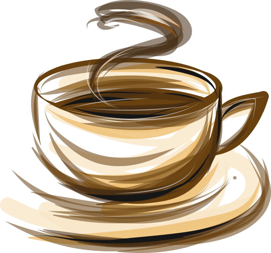 Coffee Tea Cafe Espresso - Vector coffee cup brown stripes png download