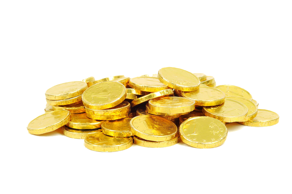 Chocolate Coin Gold Coin Christmas Pile Of Gold Coins Png Download
