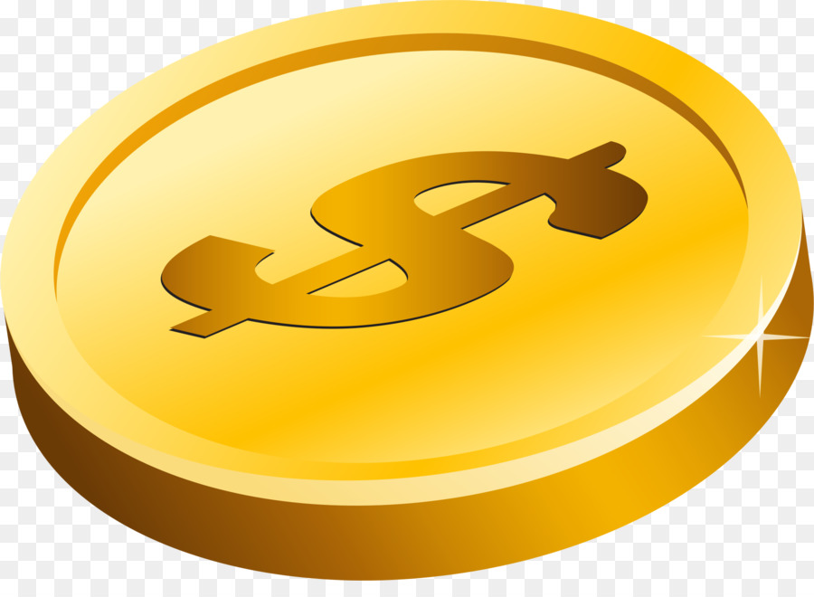 Gold coin Clip art - Gold Dollar Transparent Background png download - 1834*1308 - Free Transparent Coin png Download.
