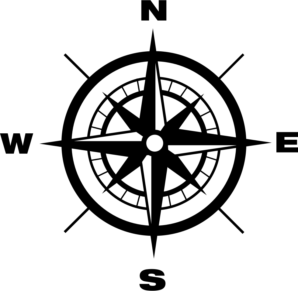 8 direction compass clipart