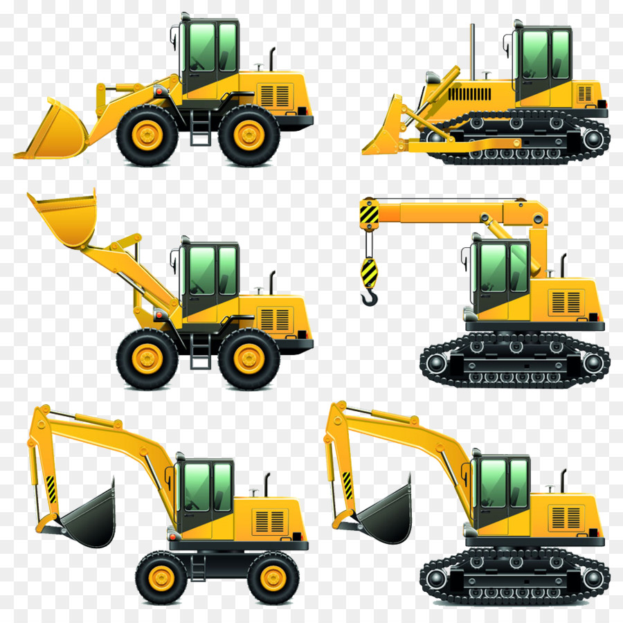 Heavy equipment Architectural engineering Excavator Vehicle - Hand-drawn cartoon cartoon excavator crane png download - 1000*1000 - Free Transparent Heavy Machinery png Download.