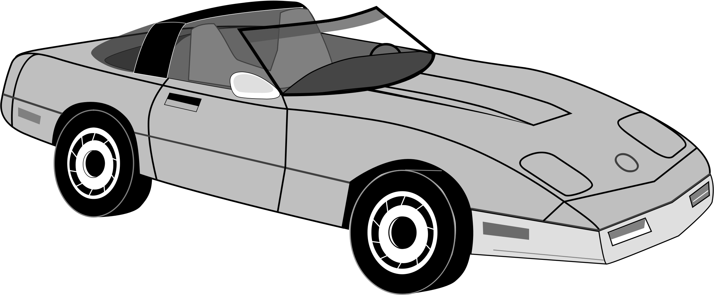 Sports Car Chevrolet Corvette Line Art Clip Art Cartoon Car Png Download 2371 982 Free Transparent Car Png Download Clip Art Library