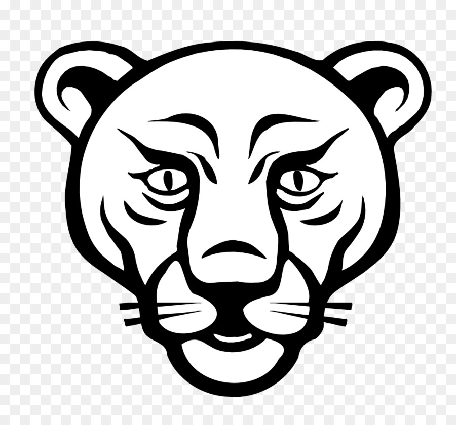 Lion Black panther Tiger Cougar Coloring book - Cougar Head Cliparts png download - 999*922 - Free Transparent Lion png Download.