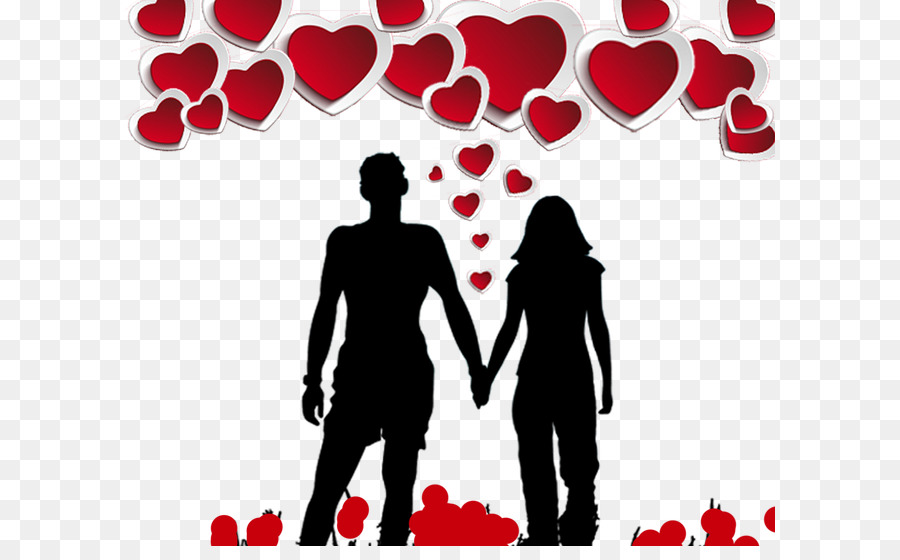 Valentines Day Silhouette Solo Poster - Couple holding hands png download - 650*546 - Free Transparent  png Download.