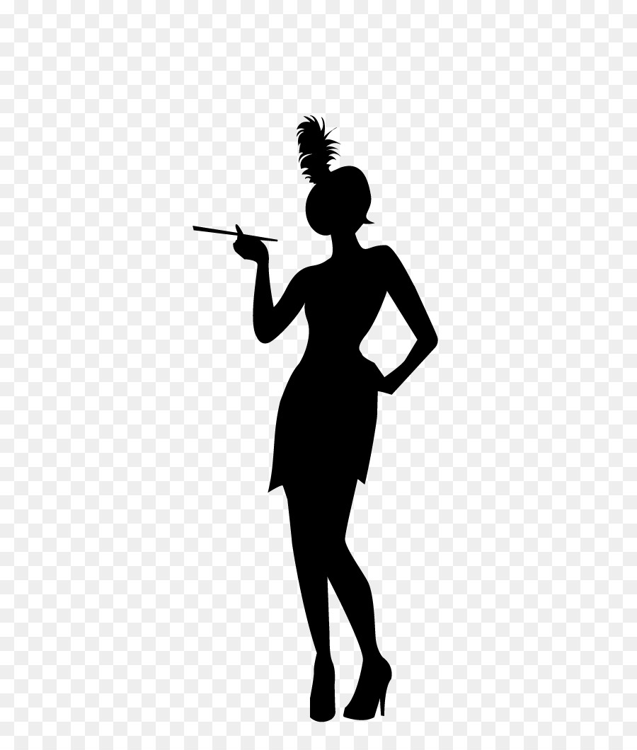 1920s Flapper Silhouette Roaring Twenties - Silhouette png download - 816*1056 - Free Transparent  png Download.