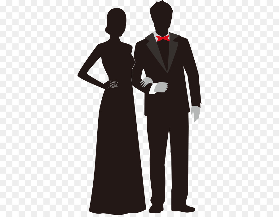 Prom Silhouette Clip art - Vector couple dress elderly png download - 400*696 - Free Transparent Prom png Download.